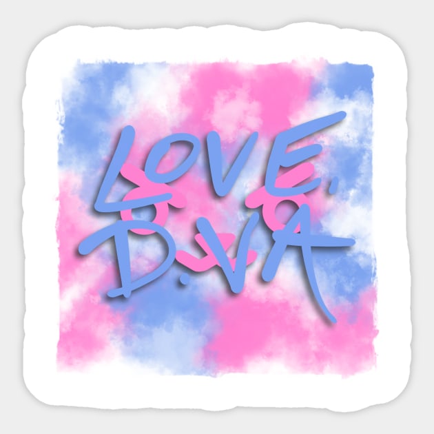 Love, D.Va Bunny Splatter Sticker by PandaCandyBiz